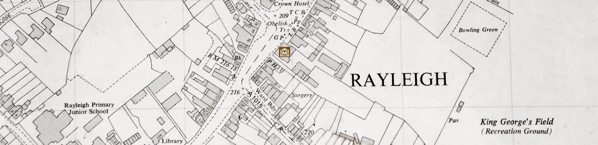 Ordnance Survey map of Rayleigh high street